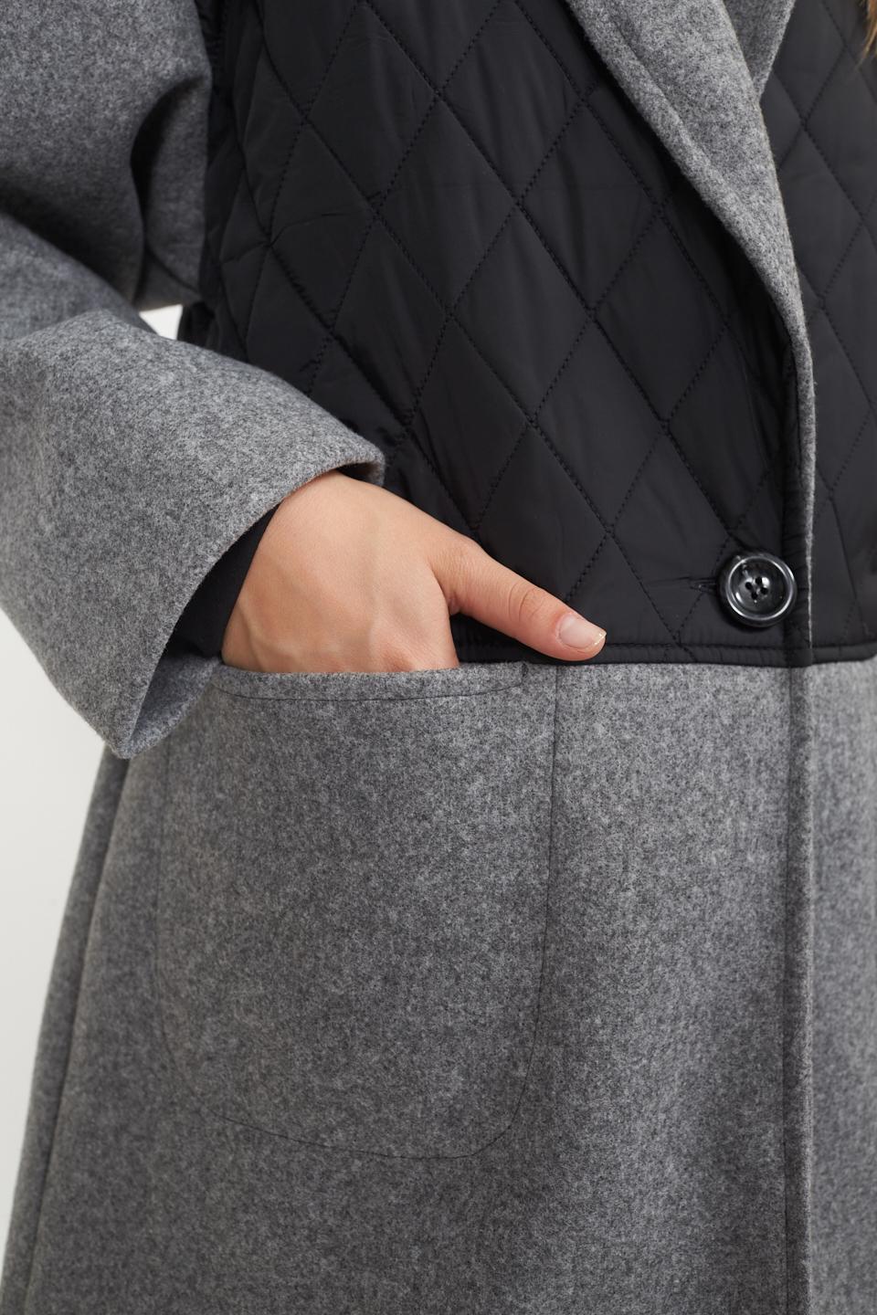 Cappotto nero/grigio - cappotto 2 tessuti