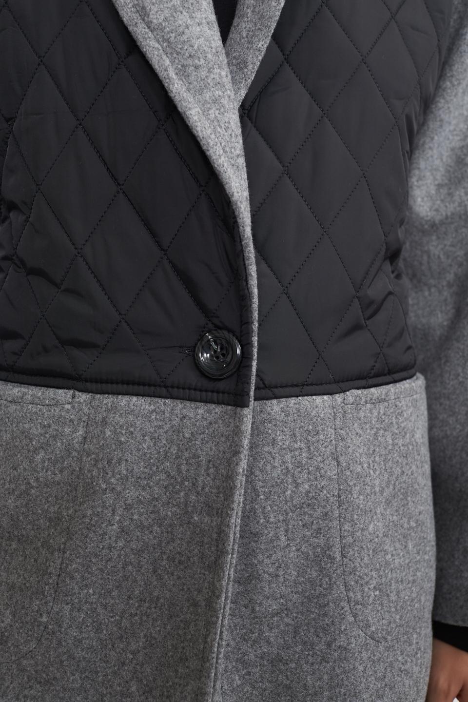 Cappotto nero/grigio - cappotto 2 tessuti